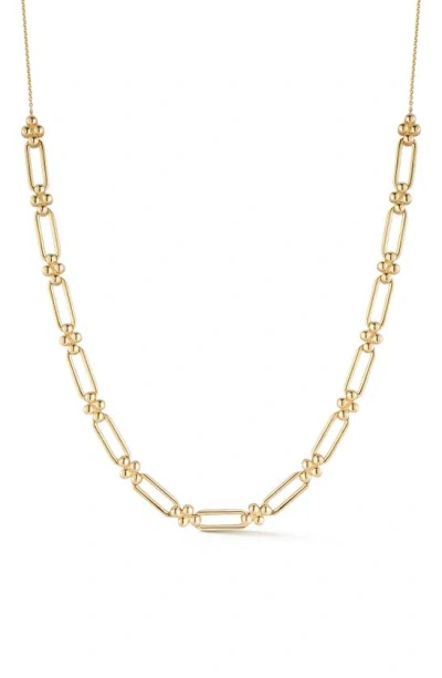 Dana Rebecca Designs Poppy Rae Link Station Frontal Necklace In Yellow Gold