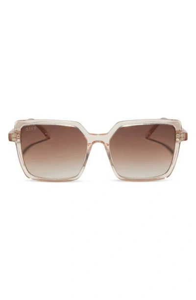 Diff Esme 53mm Gradient Square Sunglasses In Vintage Rose Crystal