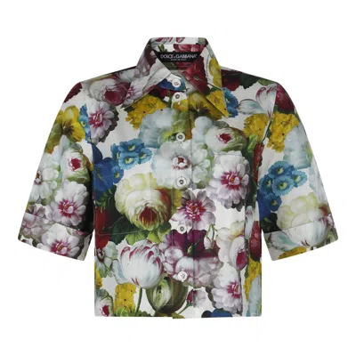 Dolce & Gabbana Shirts In Fiore Notturno F.bco