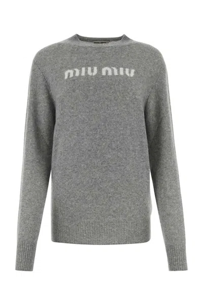 Miu Miu Knitwear In Grey