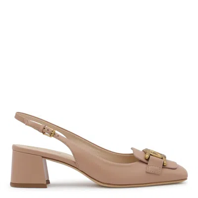 Tod's Antique Pink Leather Kate Slingback Pumps