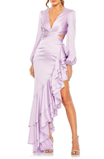 Mac Duggal Women's Ieena Asymmetric Ruffle Gown In Lilac