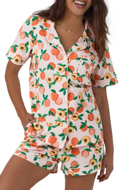Bedhead Pajamas Print Stretch Organic Cotton Jersey Short Pajamas In Peachy Keen