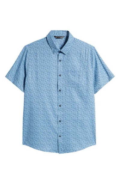 Travismathew Country Mile Short Sleeve Button-up Shirt In Quiet Harbor