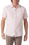 The Normal Brand Freshwater Short Sleeve Button-up Shirt In Ysabel Nep