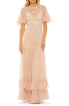 Mac Duggal Women's Floral Sequin-embellished A-line Gown In Blush