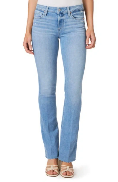 Paige Manhattan Bootcut Jeans With Raw Hem In Helena