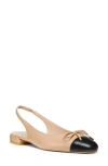 Stuart Weitzman Women's Sleek Bow Slingback Flats In Adobe/black