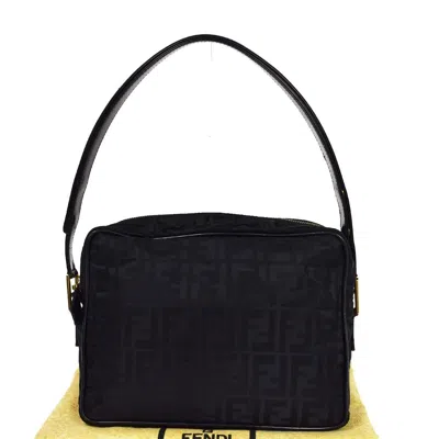 Fendi Zucca Black Canvas Shoulder Bag ()