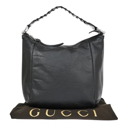Gucci Bamboo Black Leather Shoulder Bag ()