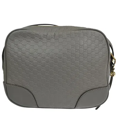 Gucci Ssima Grey Leather Shoulder Bag () In Burgundy
