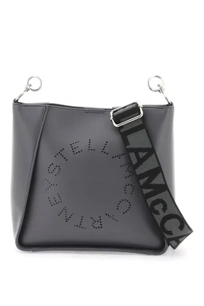 Stella Mccartney Crossbody Bag With Perforated Stella Logo In Grigio