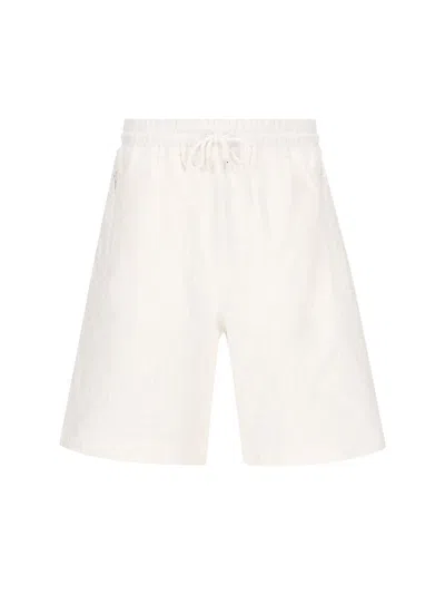 Fendi Ff Flock Shorts In White