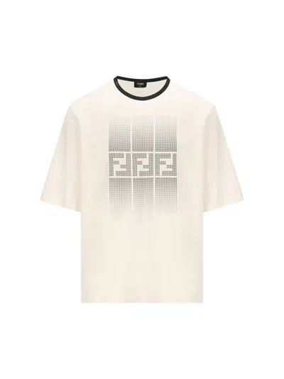 Fendi Gradient Ff T-shirt In White/black
