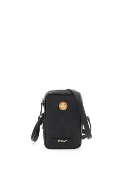 Versace Biggie Small Crossbody Bag In Nero