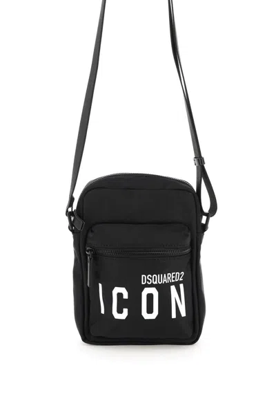 Dsquared2 Nylon Icon Crossbody Bag In Nero