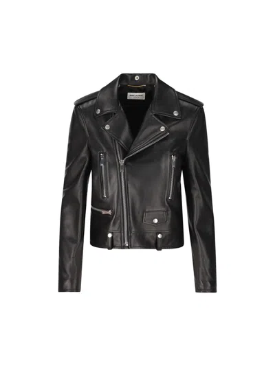 Saint Laurent Motor Jacket In Black