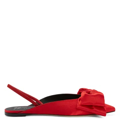 Giuseppe Zanotti Johanna Bow-detail Satin Sandals In Red