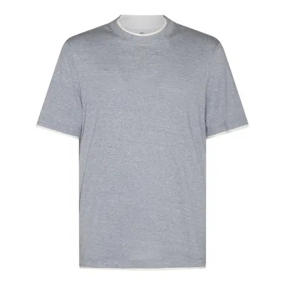 Brunello Cucinelli Grey Cotton T-shirt In Grey