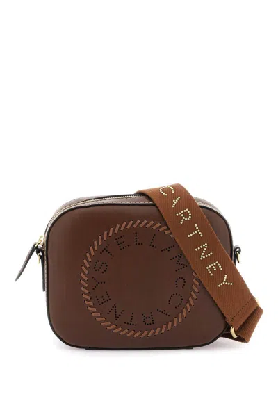 Stella Mccartney Mini Logo Camera Bag In Marrone