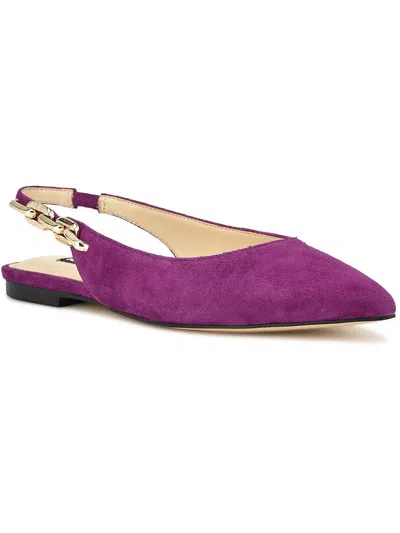 Nine West Babby Womens Suede Closed Toe Slingback Sandals In Purple