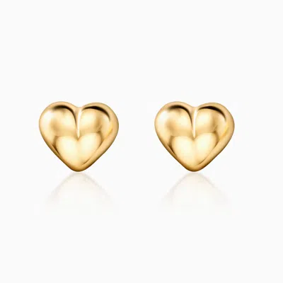 Pori Jewelry 14k Gold Puff Heart Small Stud Earrings