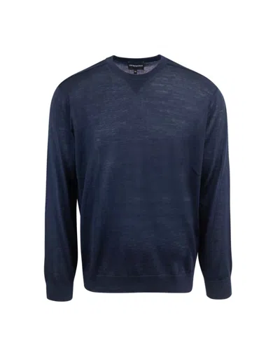 Emporio Armani Sweater In Navy Blue