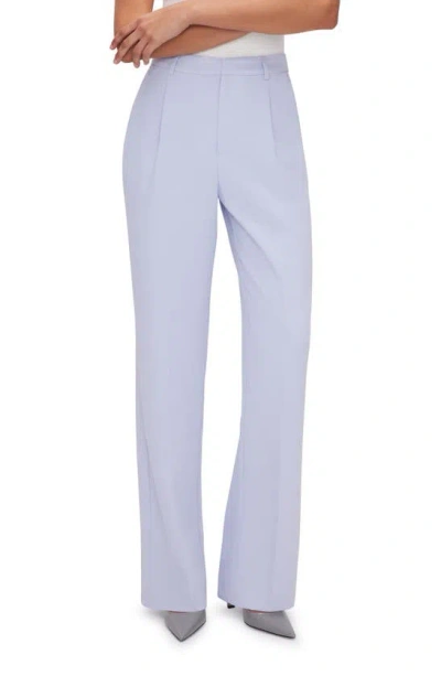 Good American Luxe Suiting Column Wide Leg Trousers In Glass001