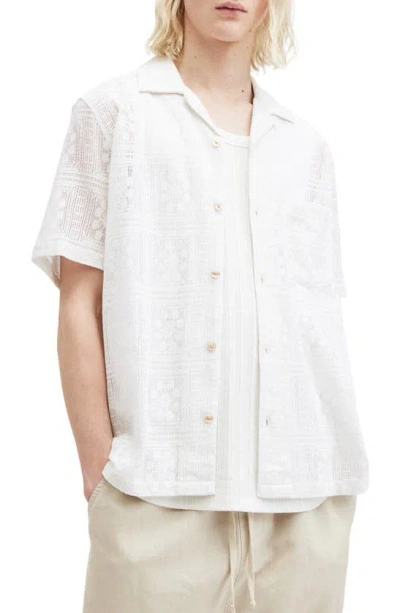 Allsaints Caleta Camp Shirt In Lilly White