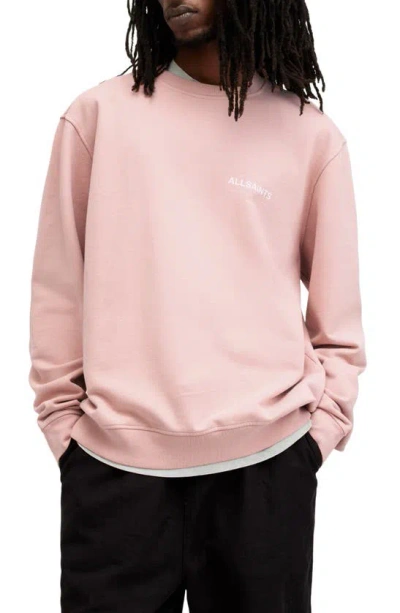 Allsaints Access Cotton Graphic Sweatshirt In Bramble Pink