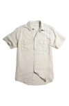 Rowan Leeds Cotton Gauze Short Sleeve Button-up Shirt In Chalk