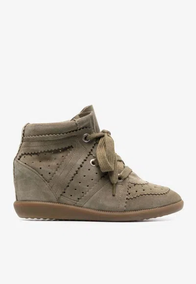 Isabel Marant Bobby Wedge Sneakers In Gray