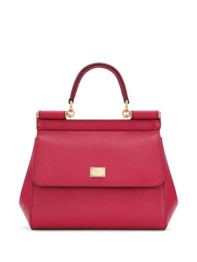 Dolce & Gabbana Sicily Medium Shoulder Bag In Pink & Purple