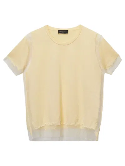 Roberto Collina T-shirt Devoré In Yellow & Orange