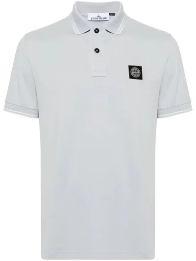 Stone Island Polo With Strips Clothing In Blue