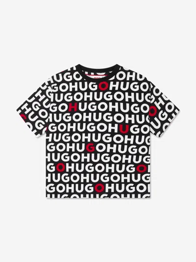 Hugo Kids' Logo-print Cotton T-shirt In Black