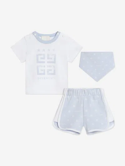Givenchy Babies' Logo-print Cotton Shorts Set In Blue
