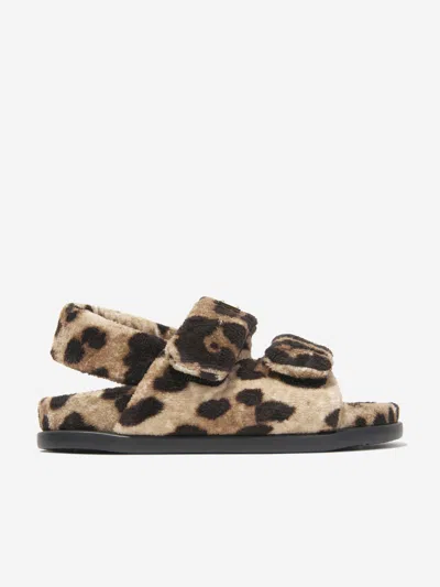 Dolce & Gabbana Kids' Leopard-print Open-toe Sandals In Animal Print