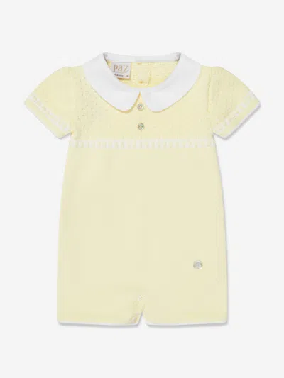 Paz Rodriguez Yellow Cotton Knit Baby Shortie