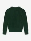 Rachel Riley Kids' Cable-knit Cotton Jumper In Green