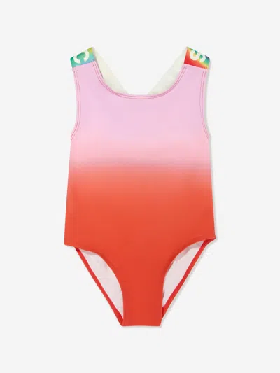 Stella Mccartney Kids' Rainbow-print Gradient Swimsuit In Multicoloured
