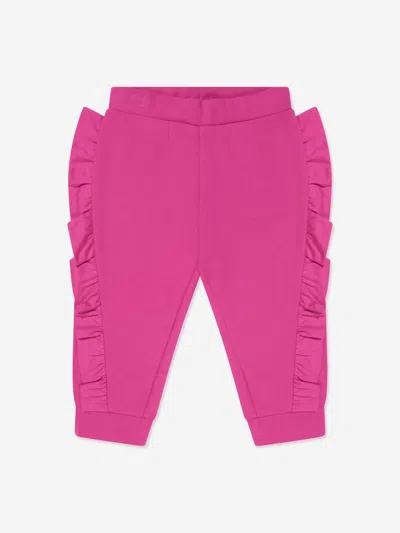 Balmain Babies' Ruffle-detail Track Trousers In Pink
