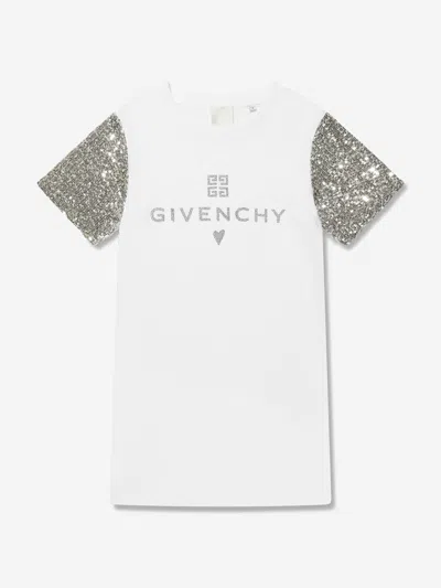 Givenchy Kids' Sequinned 4g-logo Casual Dress In White