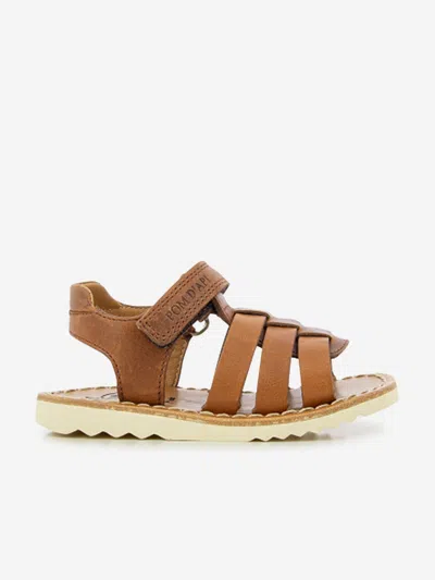 Pom D'api Kids' Waff New Boy Leather Sandals In Brown