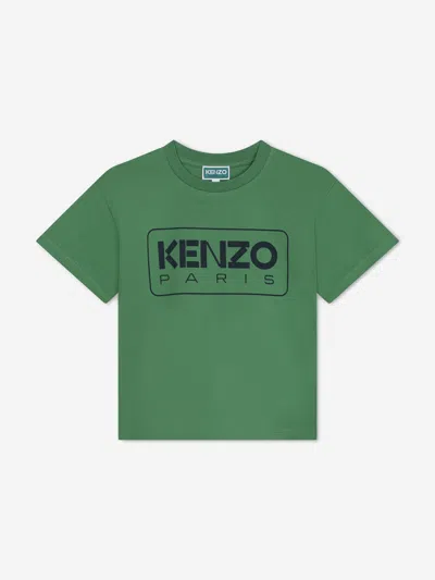 Kenzo Kids' Logo-print Cotton T-shirt In Green