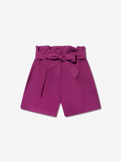 Bonpoint Kids' Shirred Tied-waist Shorts In Purple