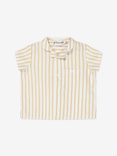 Bonpoint Babies' Striped Cotton Shirt In Beige