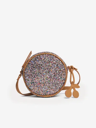 Bonpoint Kids' Gomette Glitter-detail Shoulder Bag In Brown