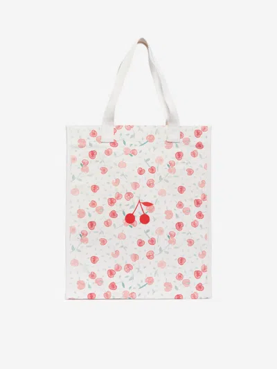 Bonpoint Kids' All Over Print Cotton Tote Bag In White