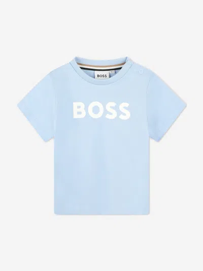 Hugo Boss Boss Baby Boys Pale Blue Cotton T-shirt